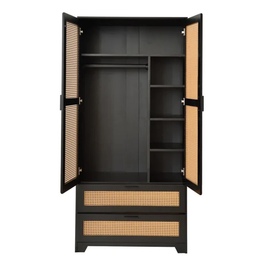 Pinarra Lemari Pakaian Rotan Unik 2 Pintu Minimalis