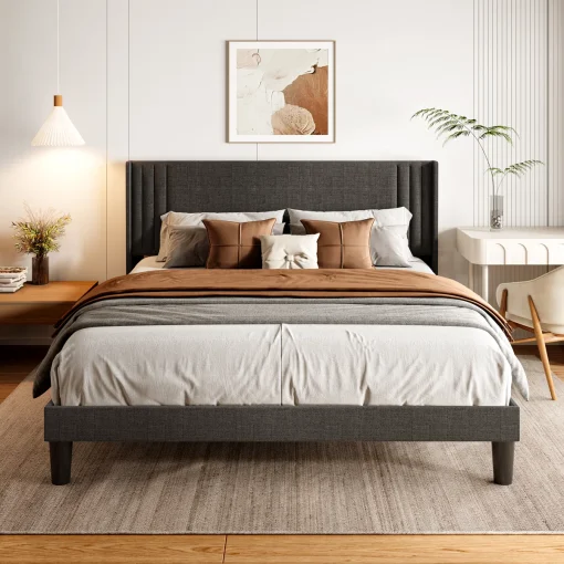 Renata Tempat Tidur Jok Kain Canvas Desain Minimalis