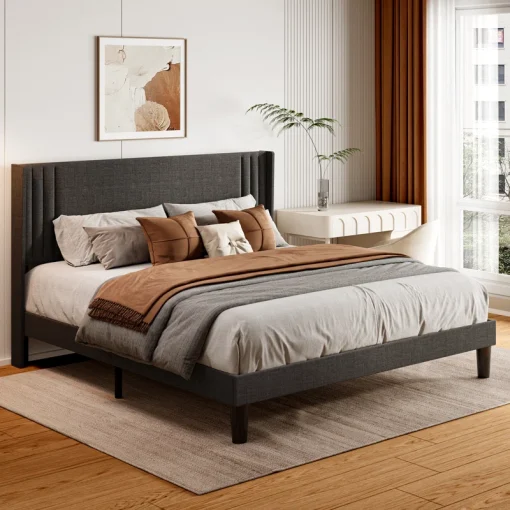 Renata Tempat Tidur Jok Kain Canvas Desain Minimalis