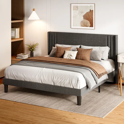 Renata Tempat Tidur Jok Kain Canvas Desain Minimalis