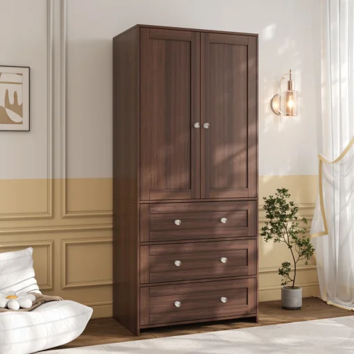 Sandrea Lemari Pakaian 2 Pintu Berlaci Bahan Plywood