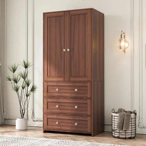 Sandrea Lemari Pakaian 2 Pintu Berlaci Bahan Plywood