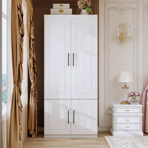 Shelves Lemari Pakaian 2 Pintu Cat Duco Putih