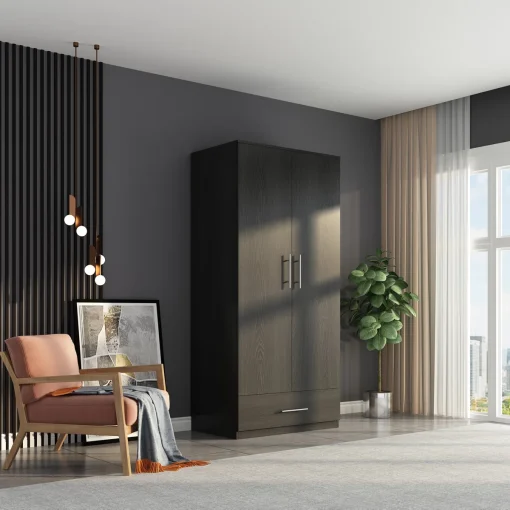 Silvery Lemari Pakaian 2 Pintu Minimalis Plywood Tacosheet
