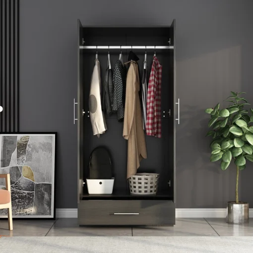 Silvery Lemari Pakaian 2 Pintu Minimalis Plywood Tacosheet