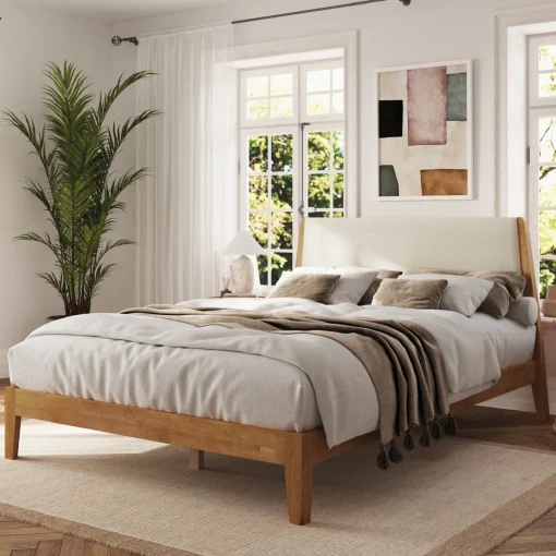 Junno Tempat Tidur Jok Kain Minimalis Modern Terbaru