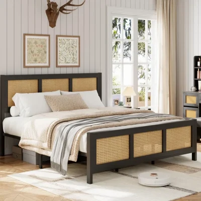 Tererra Tempat Tidur Rotan Kayu Jati