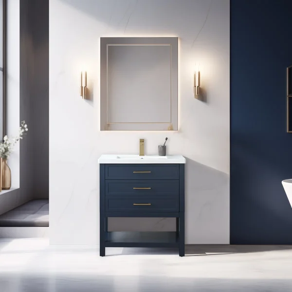 Vacini Wastafel Cabinet Cat Duco Navy Blue Minimalis