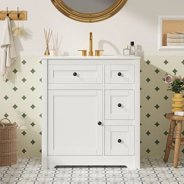 Valley Wastafel Cabinet Cat Duco Putih Minimalis