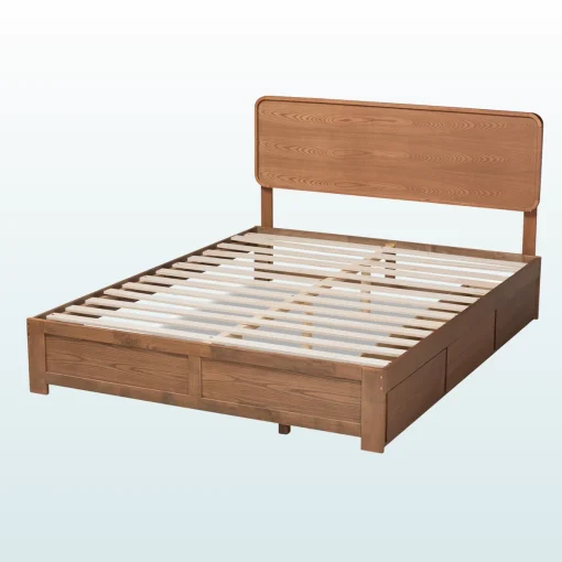 Vistyan Tempat Tidur Berlaci Kayu Jati Solid Minimalis Jepara