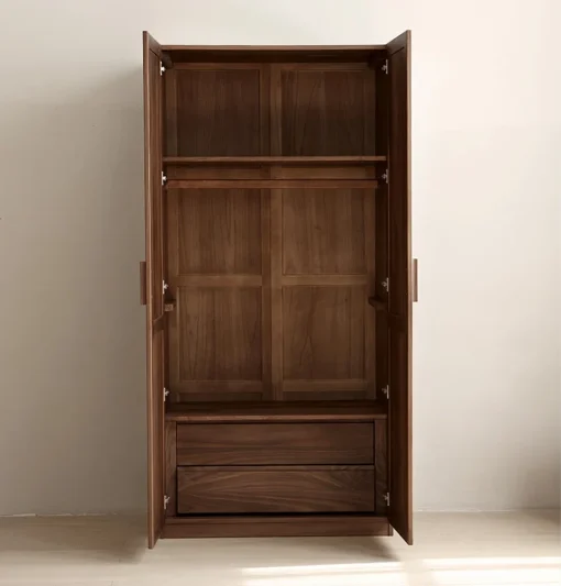 Zallora Lemari Pakaian 2 Pintu Kayu Jati Solid