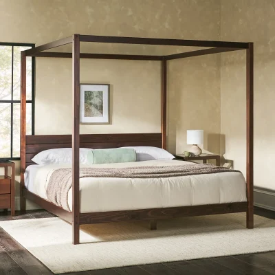 Hanalyn Tempat Tidur Kanopi Kayu Jati