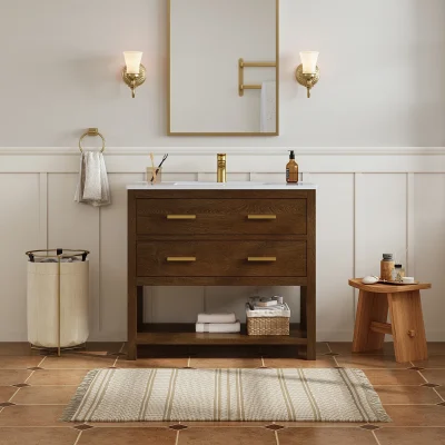 Alexa Wastafel Kabinet Laci Kayu Jati Minimalis Modern