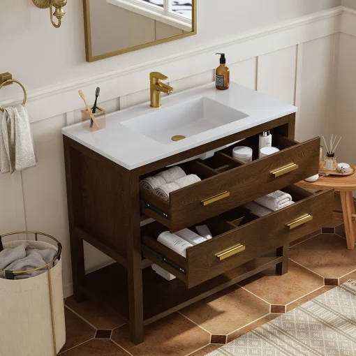ALEXA Wastafel Kabinet Laci Kayu Jati Minimalis Modern