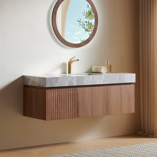 ATARO Wastafel Gantung Laci Minimalis Modern Kayu Jati