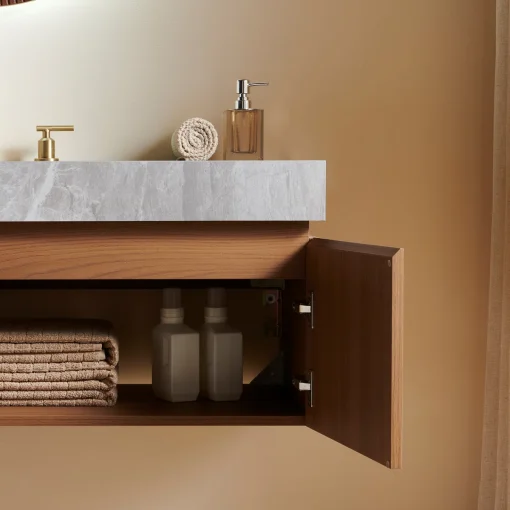 ATARO Wastafel Gantung Laci Minimalis Modern Kayu Jati