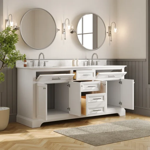 AUDI Wastafel Cabinet Minimalis Cat Duco Putih