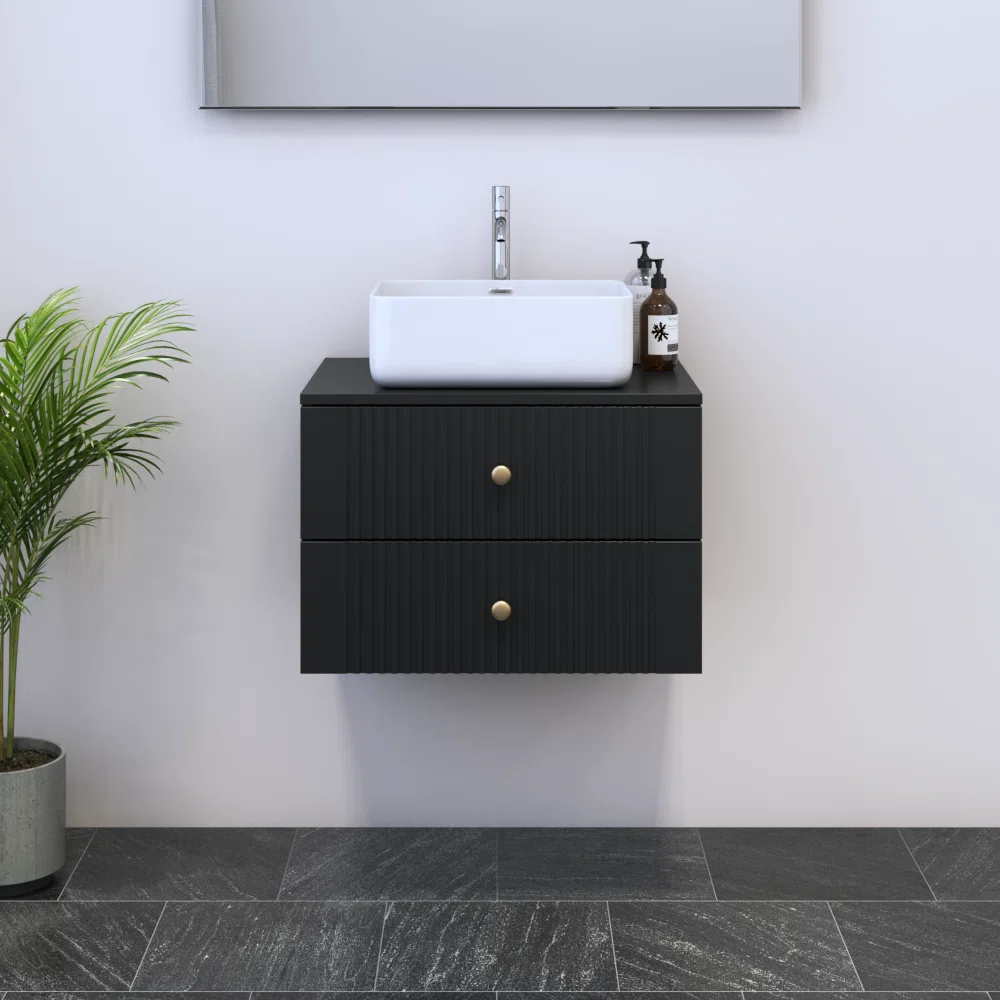 Borneo Wastafel Minimalis 2 Laci Cat Duco