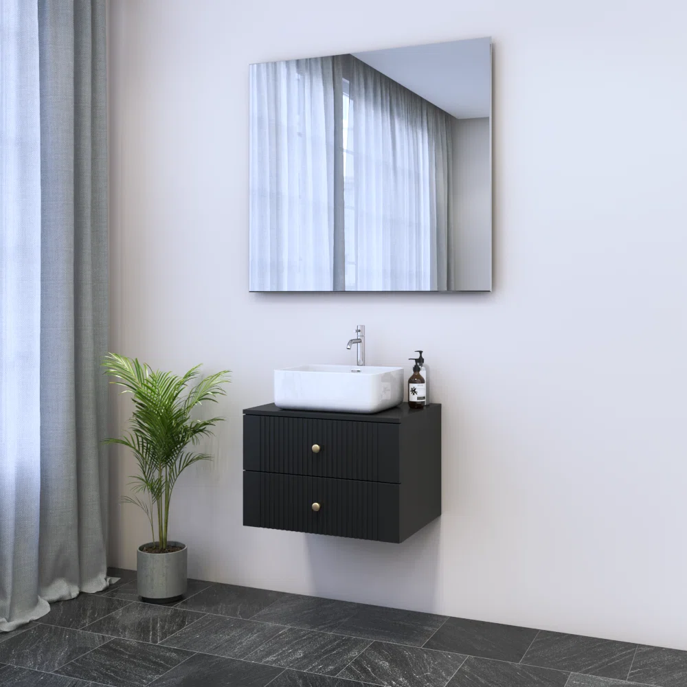 Borneo Wastafel Minimalis 2 Laci Cat Duco3