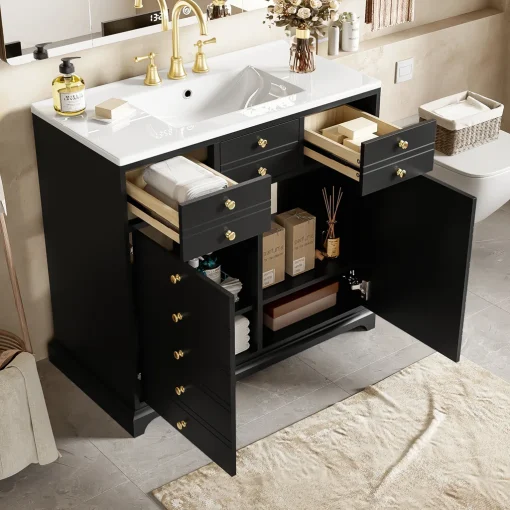 CANDRI Wastafel Kabinet Laci Cat Duco Hitam Minimalis