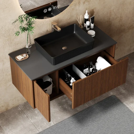CHARLES Wastafel Cabinet Kayu Jati Desain Minimalis
