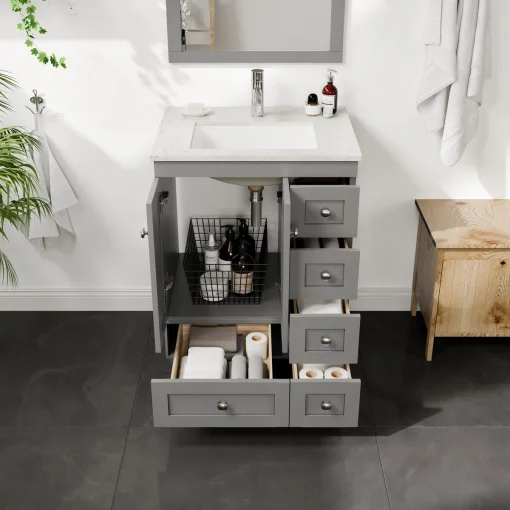 Curio Wastafel Cabinet Laci Desain Minimalis Cat Duco