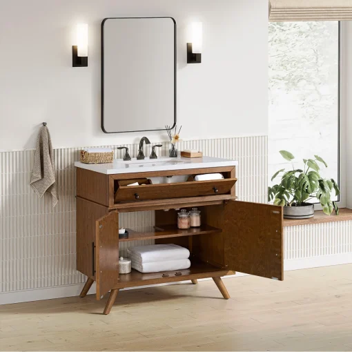 DANISH Wastafel Kabinet Retro Kayu Jati Minimalis Modern