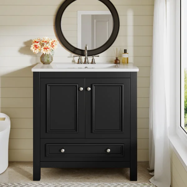 Deka Wastafel Cabinet 2 Pintu Berlaci Cat Duco Minimalis