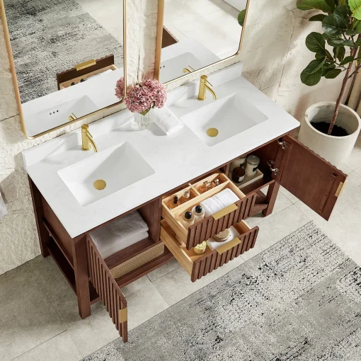 DELANE Wastafel Cabinet Laci Rustic Kayu Jati Minimalis