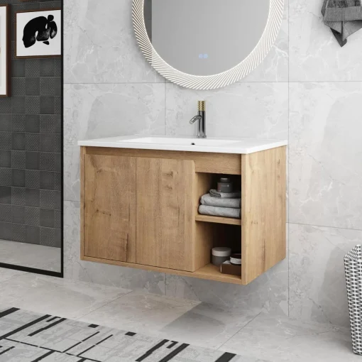 DINNA Wastafel Kabinet Kayu Jati Minimalis Modern