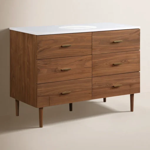 DONDI Wastafel Cabinet Retro Laci Kayu Jati Minimalis