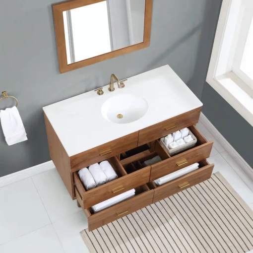 DONDI Wastafel Cabinet Retro Laci Kayu Jati Minimalis