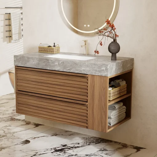 FANZO Wastafel Cabinet Serbaguna Kayu Jati Minimalis