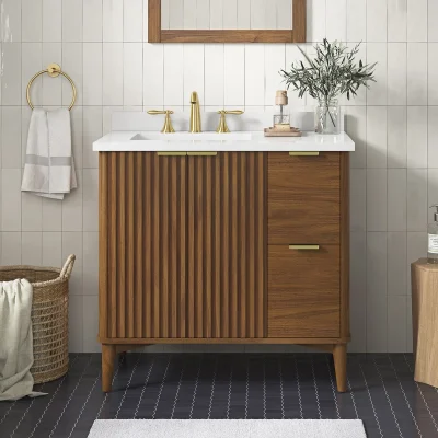 Gabi Wastafel Kabinet 2 Pintu Laci Kayu Jati Minimalis