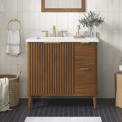 Gabi Wastafel Kabinet 2 Pintu Laci Kayu Jati Minimalis