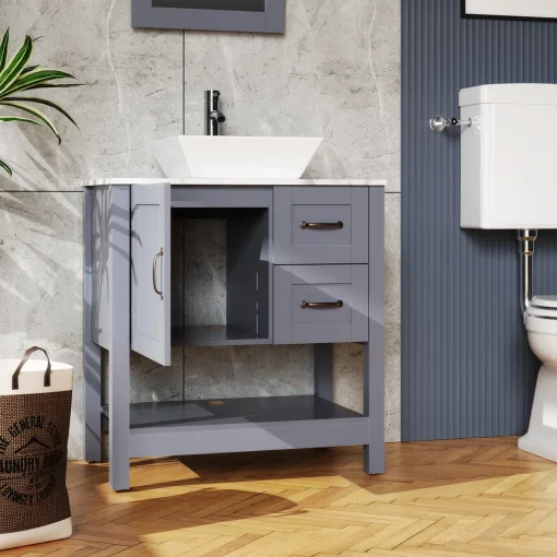 GRACE Wastafel Cabinet Cat Duco Abu Minimalis
