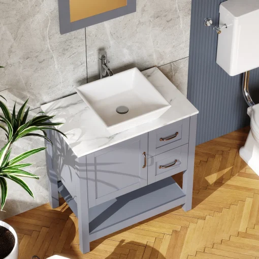 GRACE Wastafel Cabinet Cat Duco Abu Minimalis