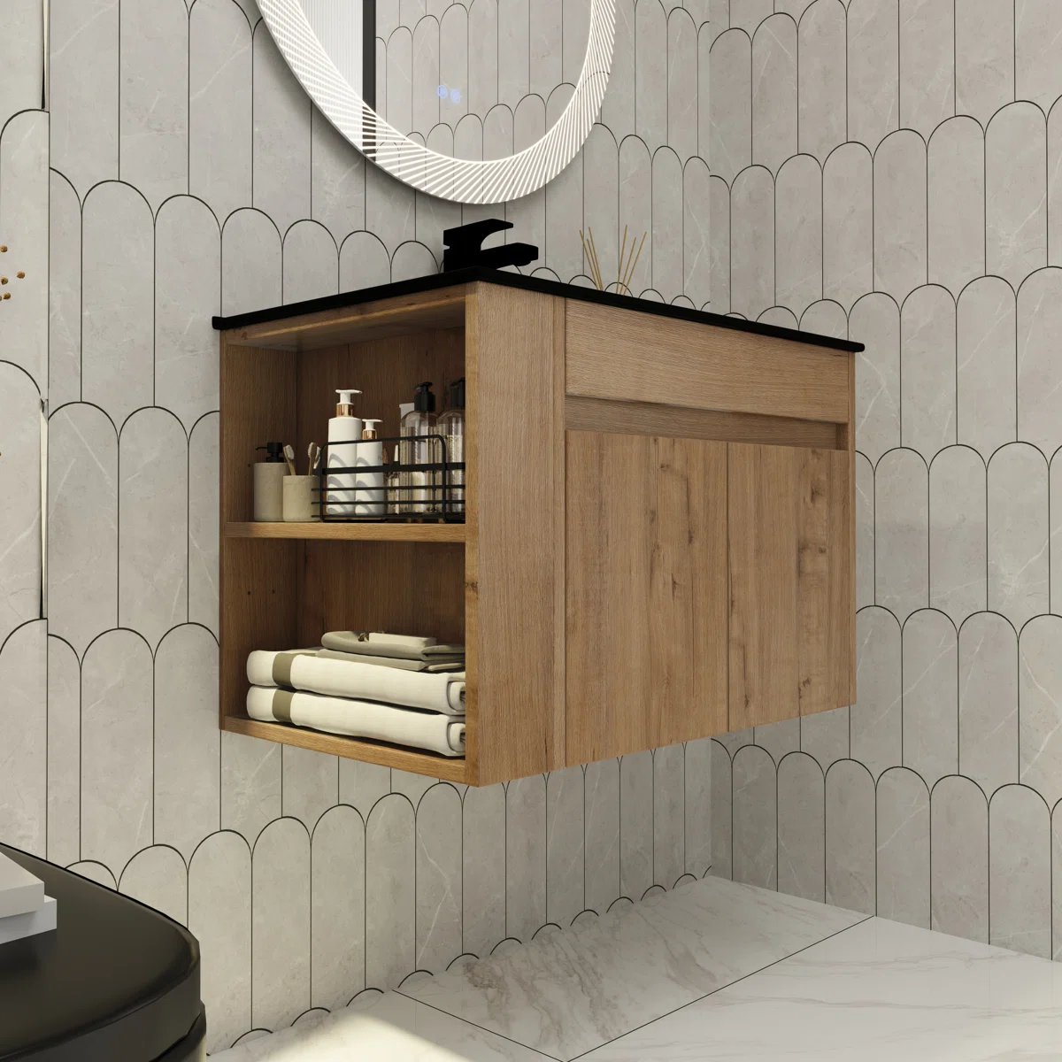 Kalia Wastafel Kabinet Kayu Jati Minimalis1