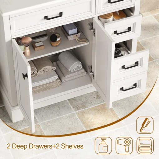 Kara Wastafel Cabinet Cat Duco Putih Minimalis