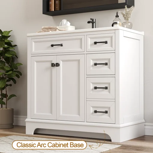 Kara Wastafel Cabinet Cat Duco Putih Minimalis