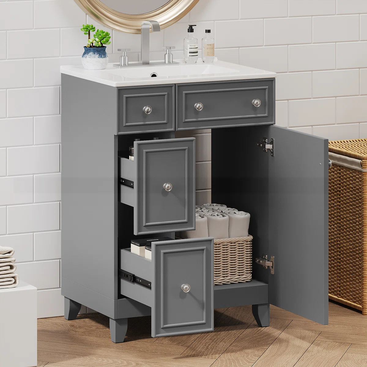 Kazio Wastafel Cabinet Serbaguna Cat Duco Minimalis2