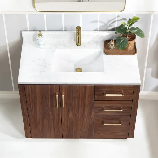 KEVIN Wastafel Cabinet Kayu Jati Desain Minimalis