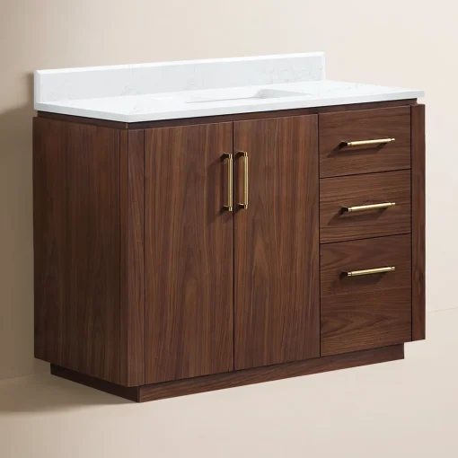 KEVIN Wastafel Cabinet Kayu Jati Desain Minimalis