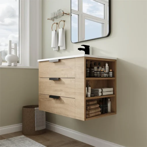 LANA Wastafel Kabinet Minimalis Modern Kayu Jati