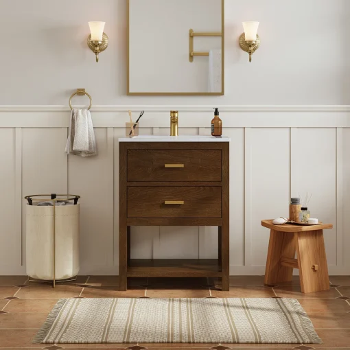 LEXI Wastafel Kabinet Kayu Jati Minimalis Modern