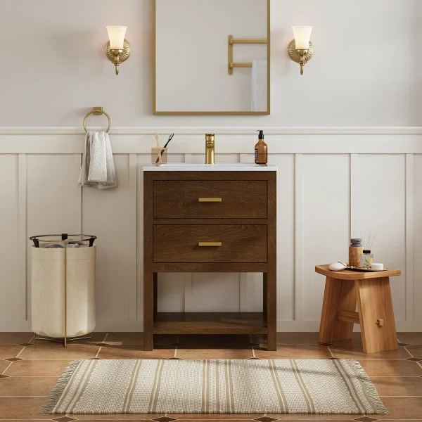 Lexi Wastafel Kabinet Kayu Jati Minimalis Modern