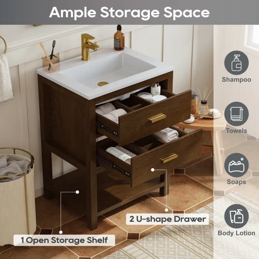 LEXI Wastafel Kabinet Kayu Jati Minimalis Modern
