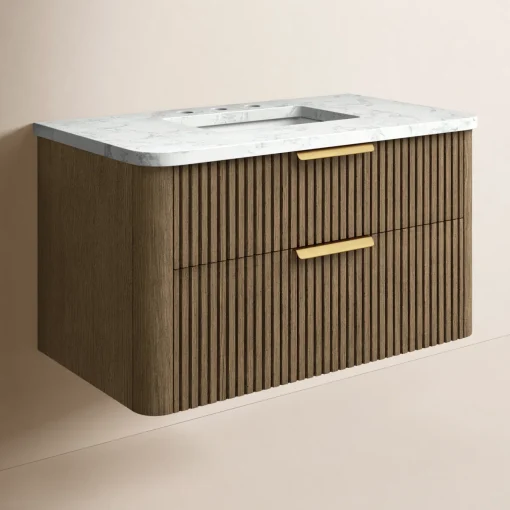 LIJIAN Wastafel Kabinet 2 Drawer Kayu Jati Minimalis