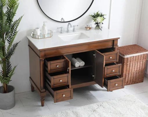 LINGTON Wastafel Kabinet Serbaguna Kayu Jati Minimalis