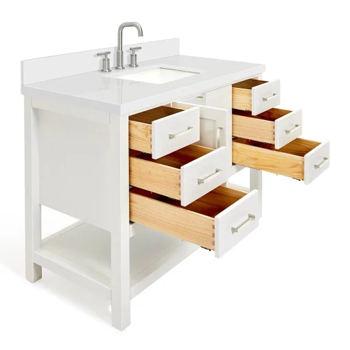 LOKI Wastafel Cabinet Cat Duco Putih Desain Minimalis